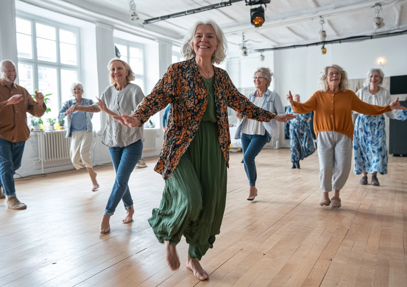 Група пенсіонерів на заняттях з танців